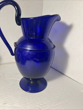 Cobalt Blue Glass Pitcher - Elegant Serveware